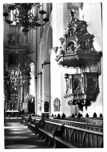 AK, Rostock, Marienkirche, Innenansicht mit Kanzel, 1981