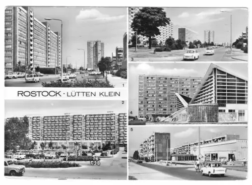 AK, Rostock - Lütten Klein, fünf Abb., 1980