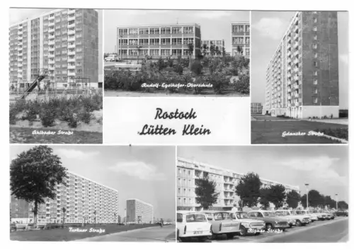 AK, Rostock - Lütten Klein, fünf Abb., 1977