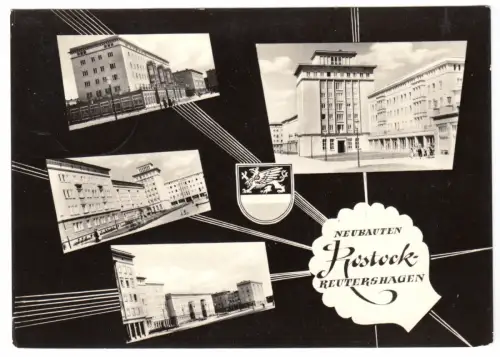 AK, Rostock - Reutershagen, vier Abb., gestaltet, 1960