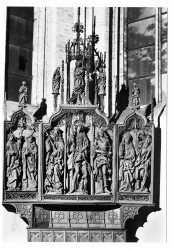 AK, Rostock, Marienkirche, Innenansicht, Rochus-Altar, 1981