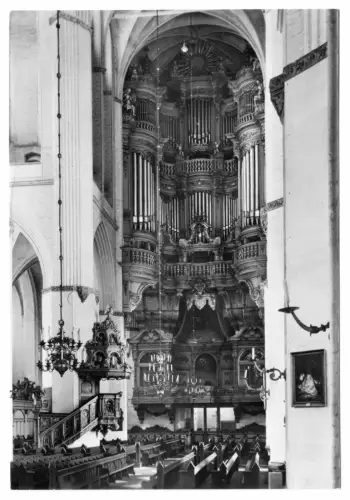 AK, Rostock, Marienkirche, Innenansicht, Orgel mit Fürstenempore, 1981