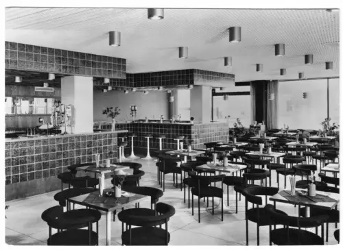 AK, Rostock Warnemünde, Hotel "Neptun", Eis-Milch-Mokka-Bar, 1972