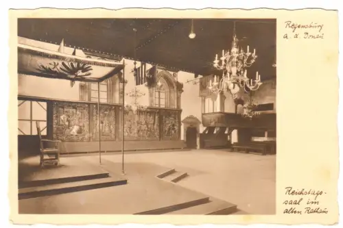 AK, Regensburg a.d. Donau, Reichtagssaal im alten Rathaus, um 1925