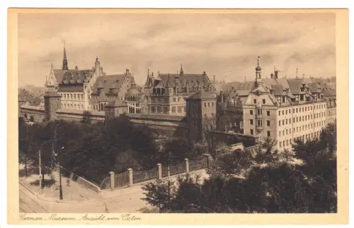 AK, Nürnberg, German. Museum, Ansicht von Osten, um 1928