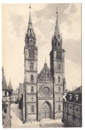 AK, Nürnberg, Lorenzkirche, um 1908
