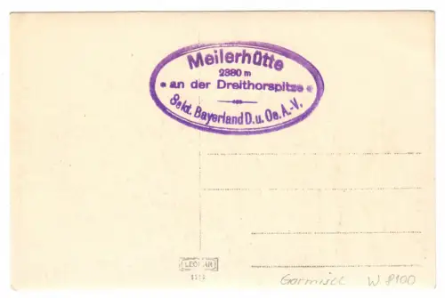 AK, Garmisch-Partenkirchen, Meilerhütte, Echtfoto, um 1920, Hüttenstempel