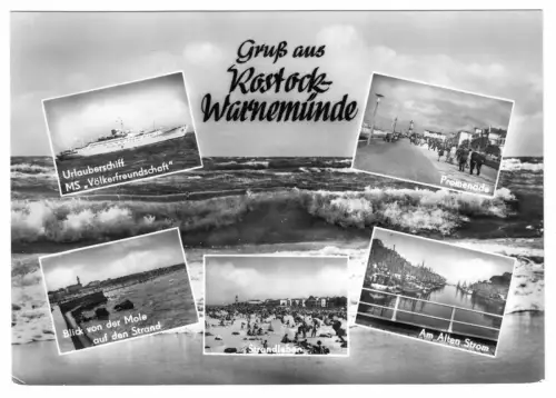 AK, Rostock Warnemünde, fünf Abb., gestaltet, 1966