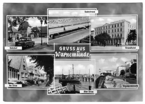 AK, Rostock Warnemünde, sechs Abb., gestaltet, 1967