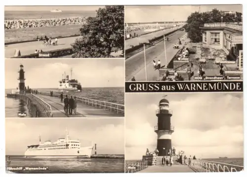 AK, Rostock Warnemünde, fünf Abb., 1968
