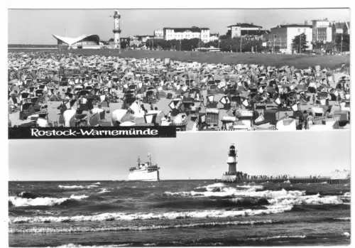 AK, Rostock Warnemünde, zwei Abb., 1974