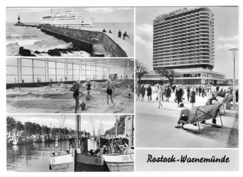 AK, Rostock Warnemünde, vier Abb., 1974