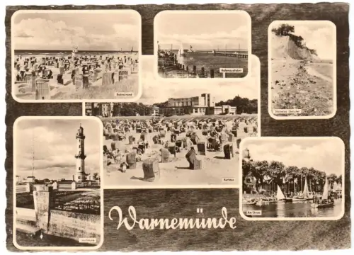 AK, Rostock Warnemünde, sechs Abb., gestaltet, 1961