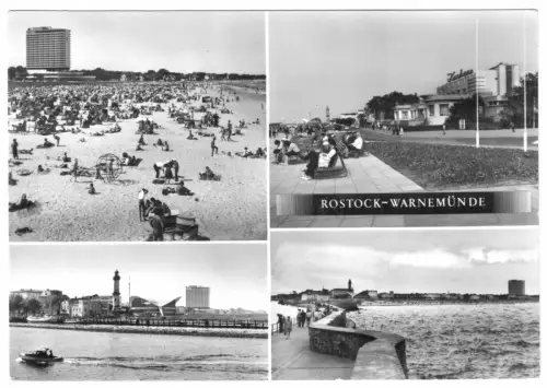 AK, Rostock Warnemünde, vier Abb., 1974