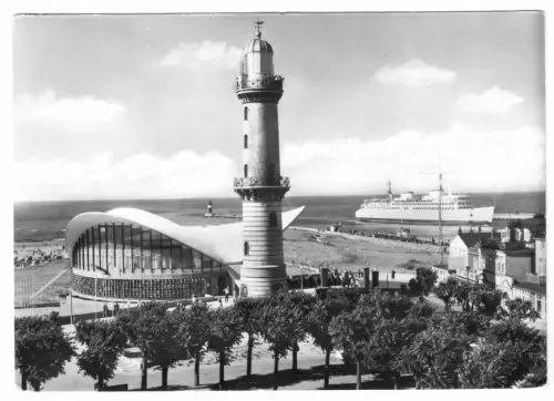 AK, Rostock Warnemünde, Teepott, Leuchtturm, Mole, 1970