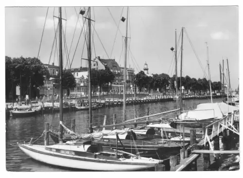 AK, Rostock Warnemünde, Alter Strom, Segelboote, 1965