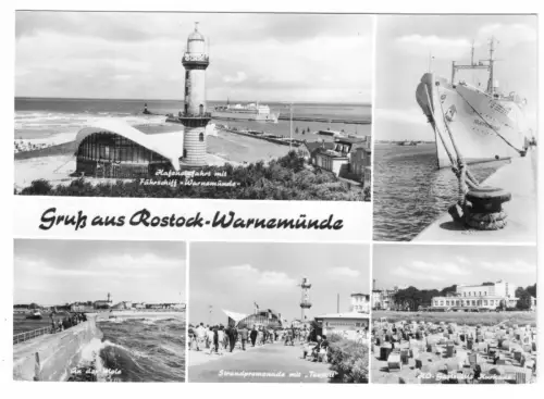 AK, Rostock Warnemünde, fünf Abb., 1974