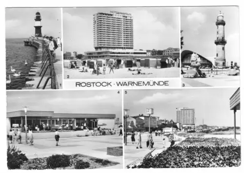 AK, Rostock Warnemünde, fünf Abb., 1981