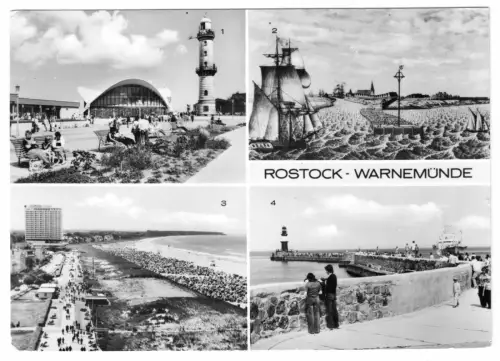 AK, Rostock Warnemünde, vier Abb., 1978