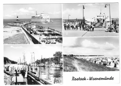 AK, Rostock Warnemünde, vier Abb., 1973