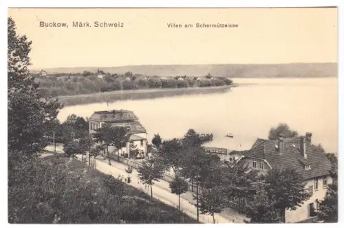 AK, Buckow Märkische Schweiz, Villen am Schermützelsee, 1913