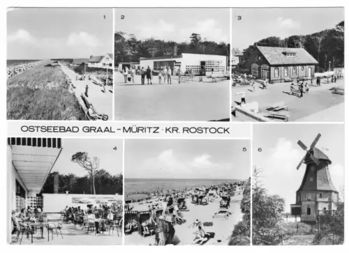 AK, Seeheilbad Graal-Müritz, sechs Abb., u.a. Windmühle, 1979