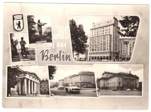 AK, Berlin, sechs Abb., gestaltet, 1964