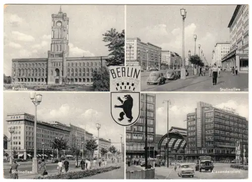 AK, Berlin, vier Abb., Wappen, 1958