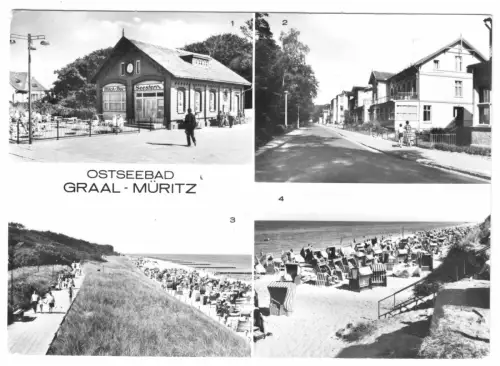 AK, Seeheilbad Graal-Müritz, vier Abb., u.a. Rosa-Luxemburg-Str., 1982