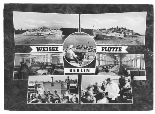 AK, Berlin, Weiße Flotte, sieben Abb., gestaltet, 1963