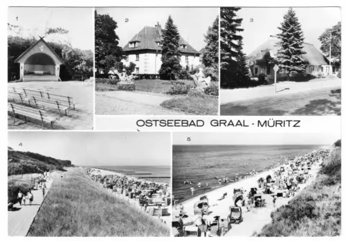 AK, Seeheilbad Graal-Müritz, fünf Abb., u.a. Musikpavillion, 1981