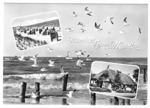 AK, Seeheilbad Graal-Müritz, drei Abb., gestaltet, 1966