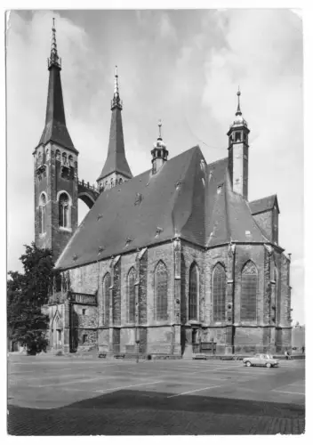 AK, Köthen Anh., Marktplatz mit St. Jacobskirche, 1976