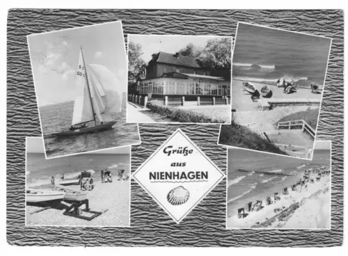 AK, Ostseebad Nienhagen Kr. Bad Doberan, fünf Abb., gestaltet, 1966