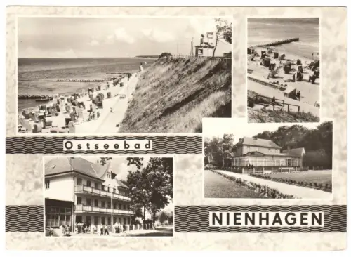 AK, Ostseebad Nienhagen Kr. Bad Doberan, vier Abb., gestaltet, 1967