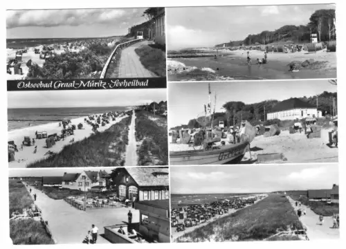 AK, Seeheilbad Graal-Müritz, sechs Abb., Strandpartien, 1970