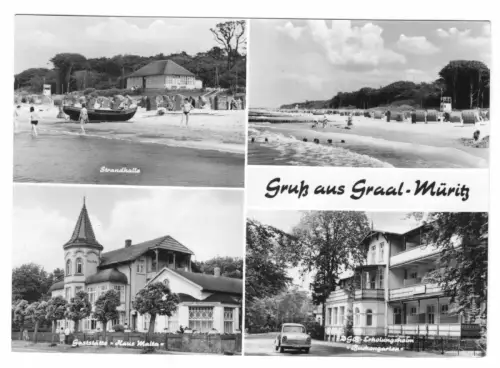 AK, Seeheilbad Graal-Müritz, vier Abb. u.a. Gaststätte "Haus Malta", 1974