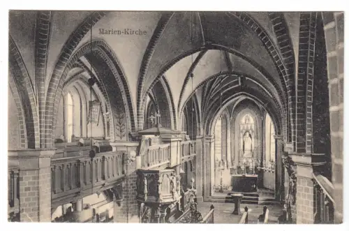 AK, Bad Schönfließ Neumark, Trzcińsko-Zdrój, Marienkirche, Innenansicht, um 1910