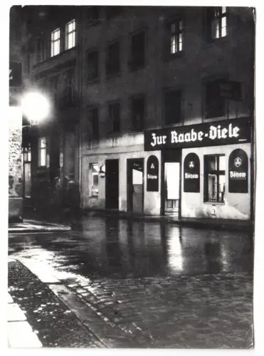Foto im AK-Format, Berlin Mitte, Raabe-Diele, Nachtansicht, um 1958