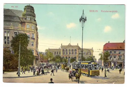 AK, Berlin Mitte, Potsdam Platz, belebt, 1910