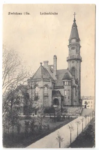AK, Zwickau Sa., Lutherkirche, um 1910