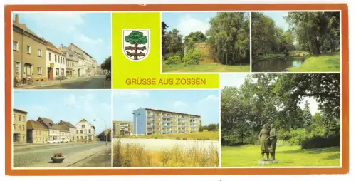 AK lang, Panoramakarte, Zossen, sechs Abb., 1986