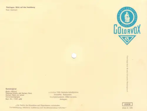 AK Großformat, 20 x 15 cm, mit Schallplatte, Rennsteig-Lied, Inselsberg, um 1960