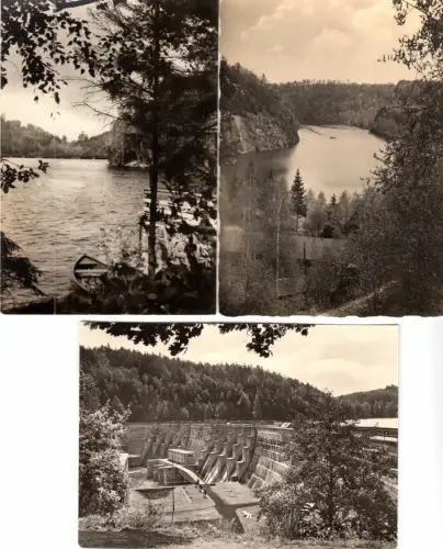 Posten von 9 versch. AK, Talsperren im Erzgebirge, 1950er bis 1970er