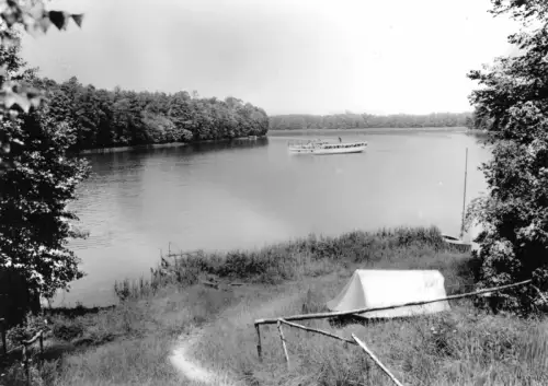AK, Grünheide Mark, OT Alt Buchhorst, Partie am Möllensee, Zelt, 1967