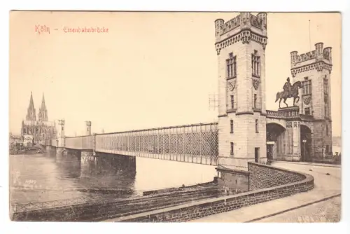AK, Köln, Eisenbahnbrücke, um 1908