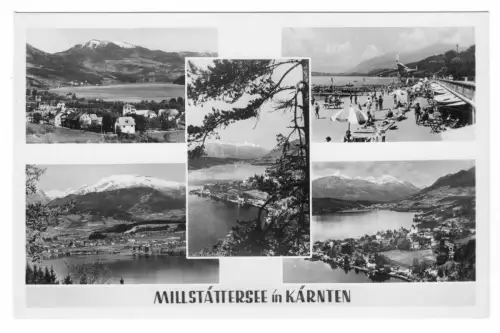 AK, Millstätt, Kärnten, Millstättersee, fünf Abb., um 1955