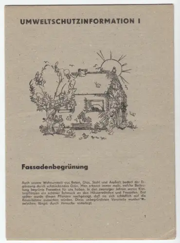 Umweltschutzinformation I, Fassadenbegrünung, 1989