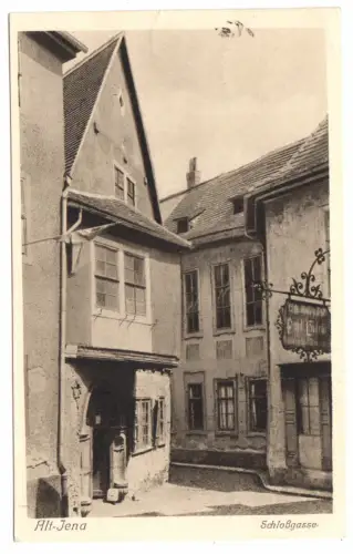 AK, Jena, Alt-Jena, Schloßgasse, 1927