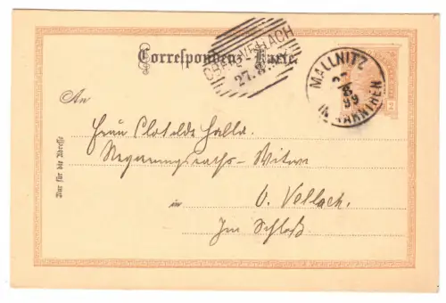 Ganzsachenkarte, Mi.-Nr. P92?, saubere Stempel Mallnitz und Obervellach, 27.7.99